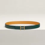 H Torsade belt buckle & Reversible leather strap 24 mm